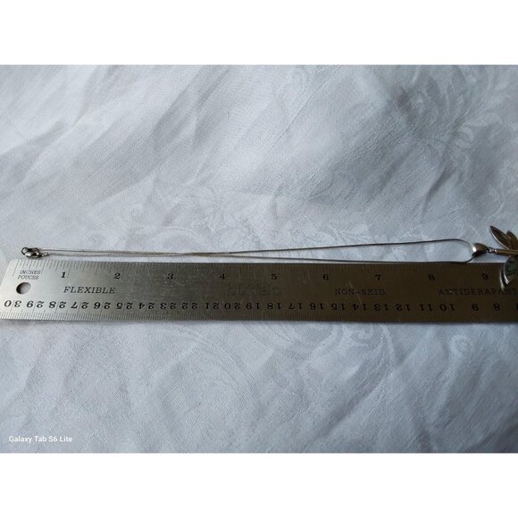 Sterling silver dragonfly with abalone shell wings pendant with sterling chain - Picture 8 of 9